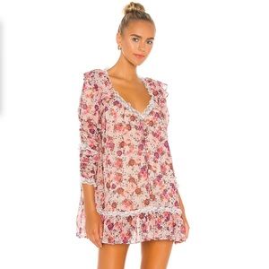 For Love & Lemons Evie Swing Dress in Rose